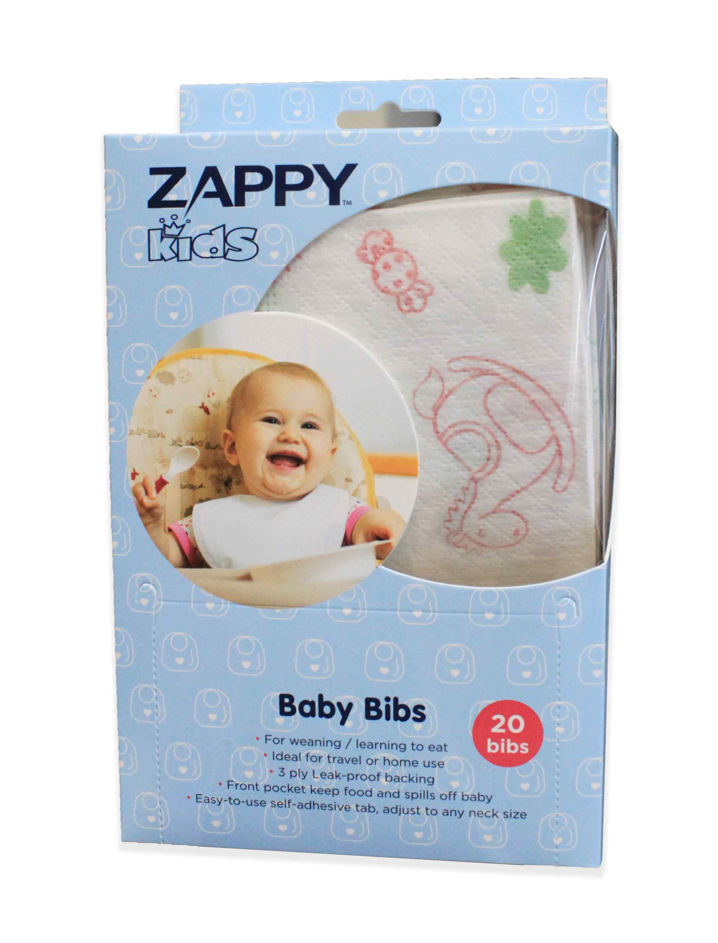 Zappy Disposable Baby Bib 20s